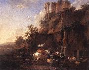 BERCHEM, Nicolaes Rocky Landscape with Antique Ruins china oil painting reproduction